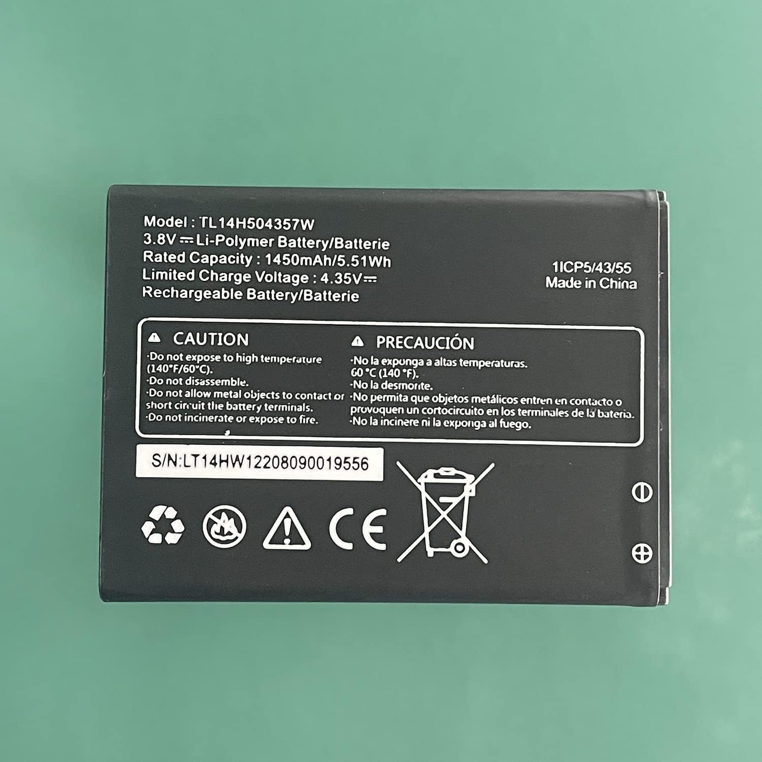 Replacement TL14H504357W Battery, High Capacity Battery for AT& T Cingular Flip IV 4 U102AA TL14H504357W 1450mah