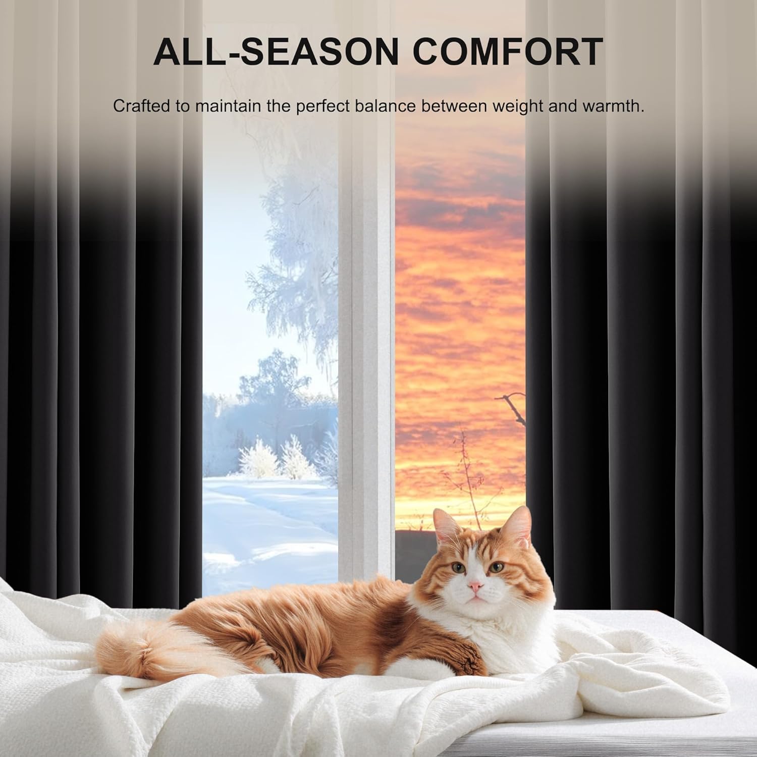 NICETOWN 100% Black Out Curtains 84 Inch Long, W52xL84, 2 Panels