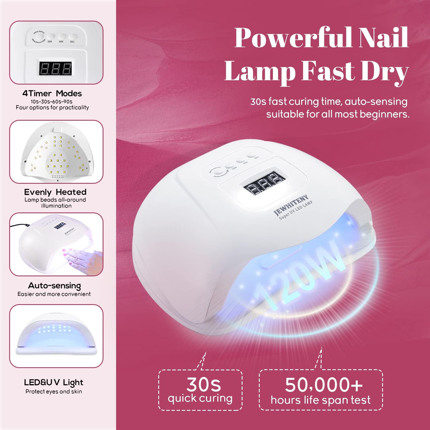 JEWHITENY 43PCS Gel Nail Polish Kit with U V Light 120W LED Nail Lamp 40 Colors Gel Nail Polish Set Manicure Tools All-In-One Nail Gel Kit : Beauty & Personal Care