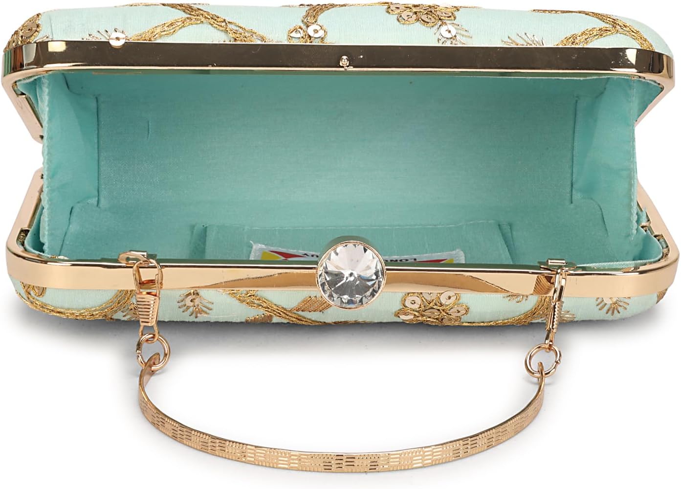 Hand Crafted Designer Box Clutch - Zari Embroidery For Women