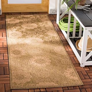 Safavieh CY6953-46 Courtyard Collection - Camino de Actividades al Aire Libre, Color Negro y Natural