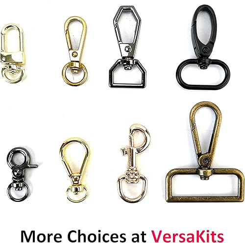 Miniatura 5 de VersaKits 10 ganchos giratorios estilo arco de langosta para puerta de empuje, clips de gatillo para proyectos de costura y manualidades (0.327 in K