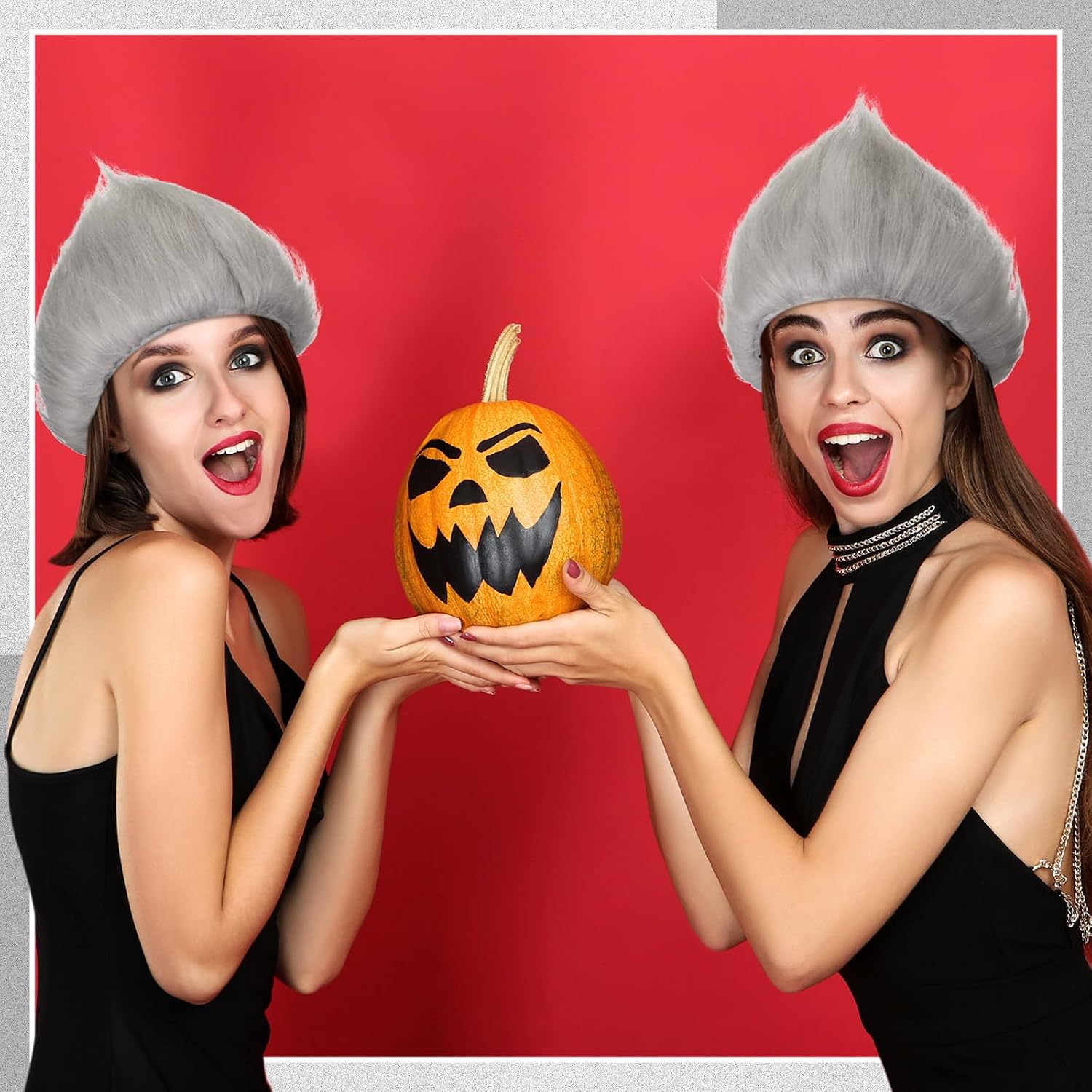 Geyoga 1 Pcs Funny Wig Crazy Hair for Halloween Party,Grey image 5