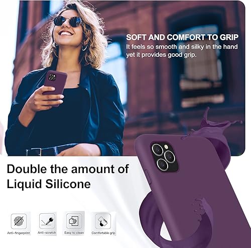 Miniatura 3 de Vooii Funda protectora para iPhone 11 Pro Max, silicona líquida suave de goma delgada de cuerpo completo para iPhone 11 Pro Max (con forro de