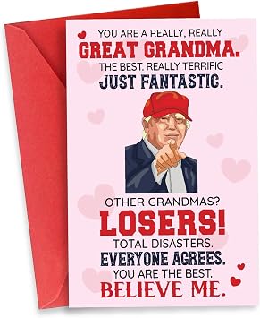 Mothers Day Gift for Grandma, Funny Card for Christmas, Birthday, Humor Grandma Greeting Cards, Heartfelt Message for Women, Mom from Grandkids, Decorations for Woman, Premium Quality