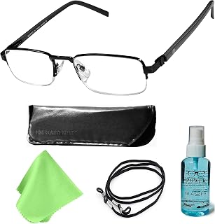 SEE WORLD - Half Rim Metal Frame Reading Eyeglasses Computer Specs with Spring Hinges for Men Women with Soft Cover, Lens ... Price In India