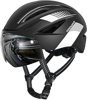 Odoland Bike Helmet with Magnetic Sun Visor for Adults, Glasses-Friendly Design Adjustable Dial Cycling Helmet for Men & Women, Urban Riding Bicycle Helmet for Mountain, Road, E-Bike, Commuting