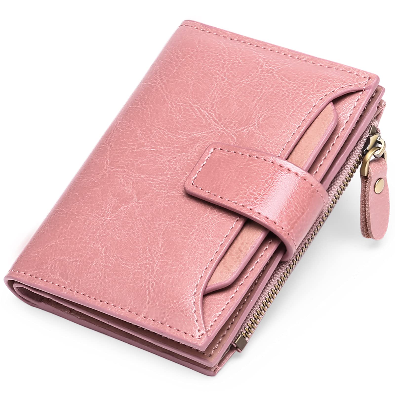 SENDEFN Portafoglio Donna in Pelle Vera Piccolo Portamonete Cute con Cerniera 14 Carte Portafoglio Donna Pelle con Tanti Scomparti