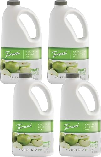 Torani Real Fruit Smoothie Mix, Green Apple, 64 Ounce (Pack of 4)