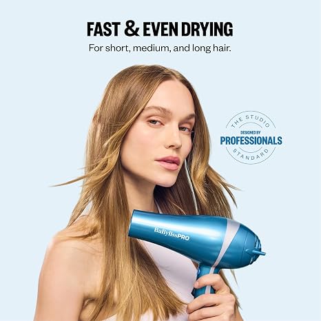 BaBylissPRO Nano Titanium 2000-Watt Blow Dryer with Concentrator Nozzle, Professional Grade Ionic Corded Styling Tool for Hair