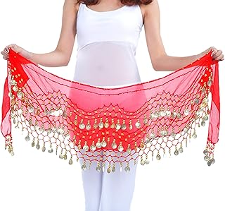 128 Coins Belly Dance Hip Scarf Tribal Belt Halloween Genie Costume Accessory - Buy now