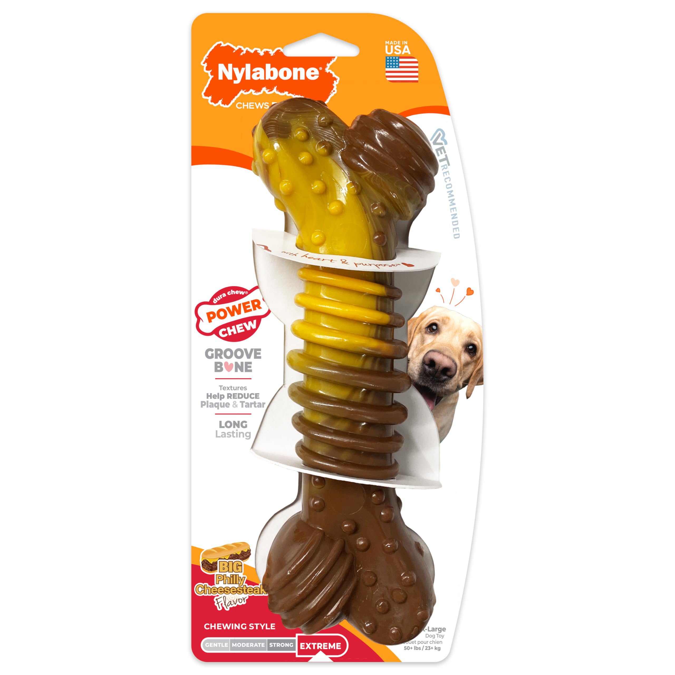 Nylabone Extreme Chew Textured Bone - Beef And Cheese - Extra Large