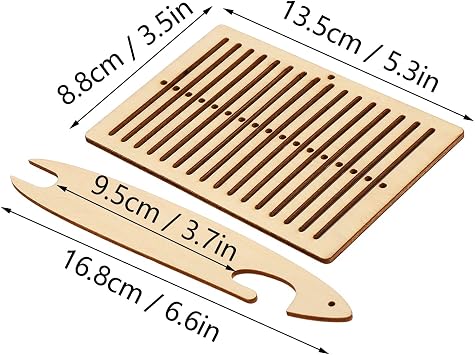Belt Weaving Loom Kit, Wooden Shuttle Tools for Bracelet Bag Camera Strap Weaving Crafts DIY Loom Set for Kids Adults Weaving Lovers