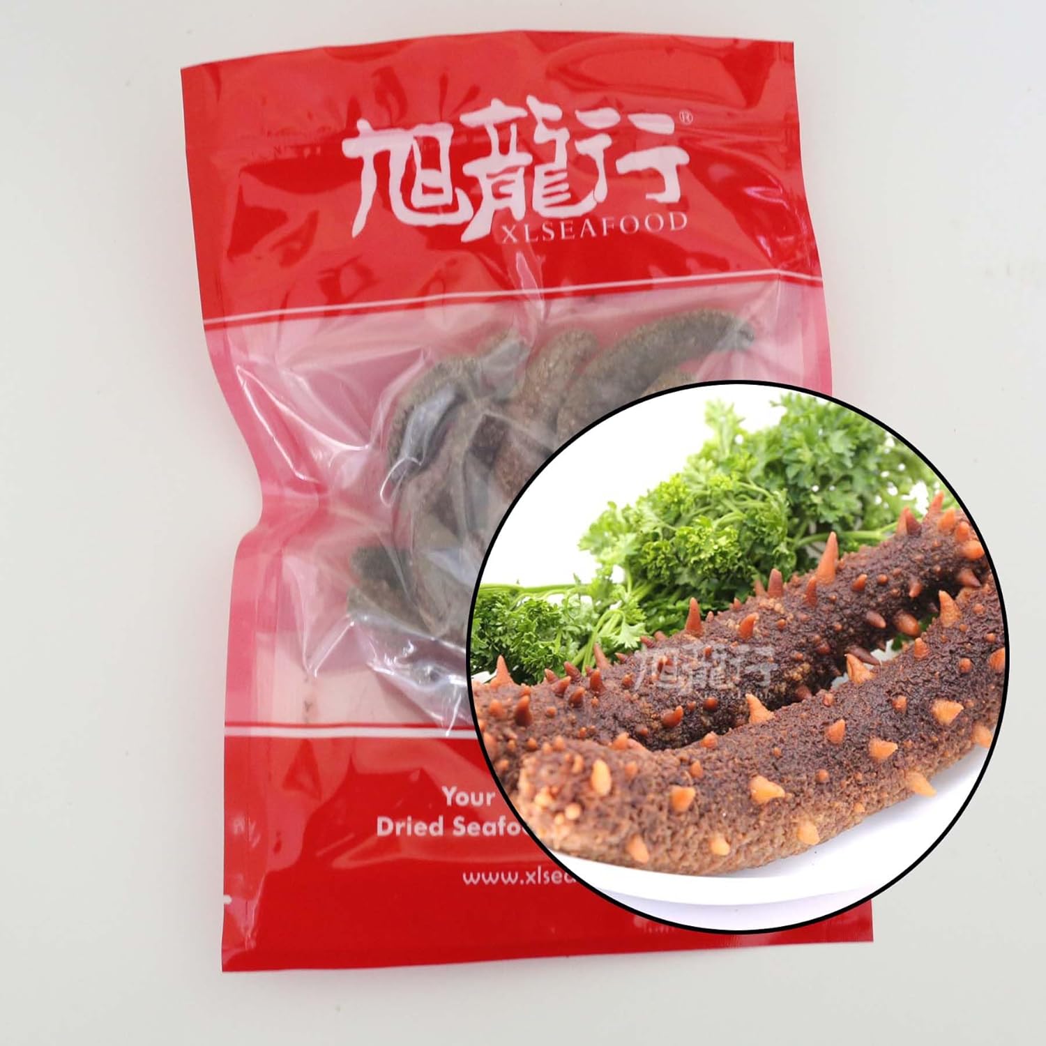 XLSEAFOOD Premium Dried Alaska Wild Sea Cucumber – 4oz pack No Additives 旭龙行特级阿拉斯加红参4盎司装 (8-year Medium)