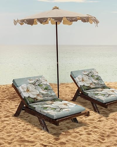 Miniatura 7 de Paquete de 4 fundas de cojín impermeables de flores retro con lazos, elegante tulipán para silla de patio al aire libre, fundas de repuesto para