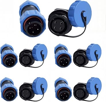 SP17, 4-Pin, Male & Female, IP68 Waterproof Circular Connector, 5 Sets