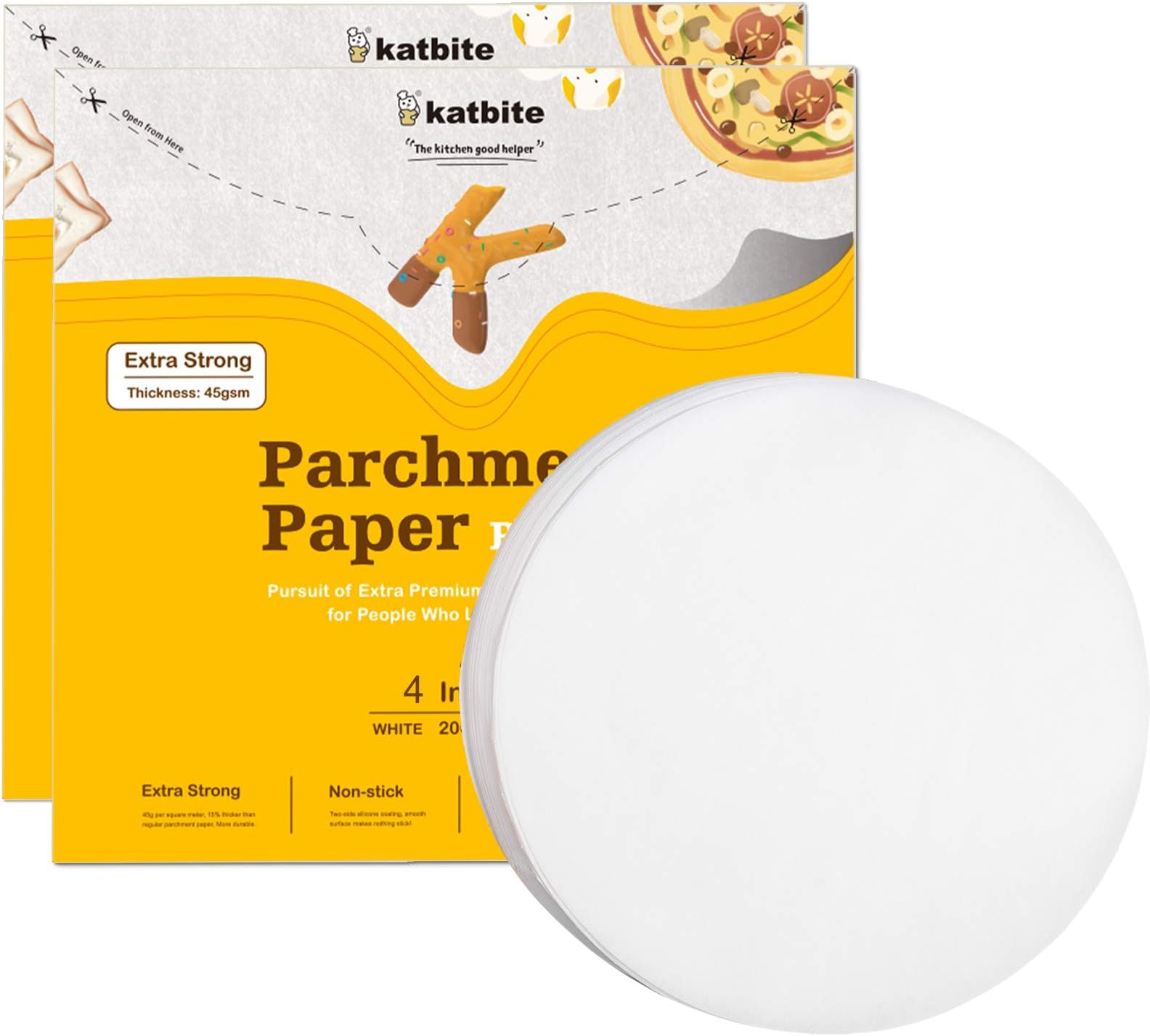 katbiteHamburger Patty Meat Wrapping Parchment Paper 4" 5" (500, 4")