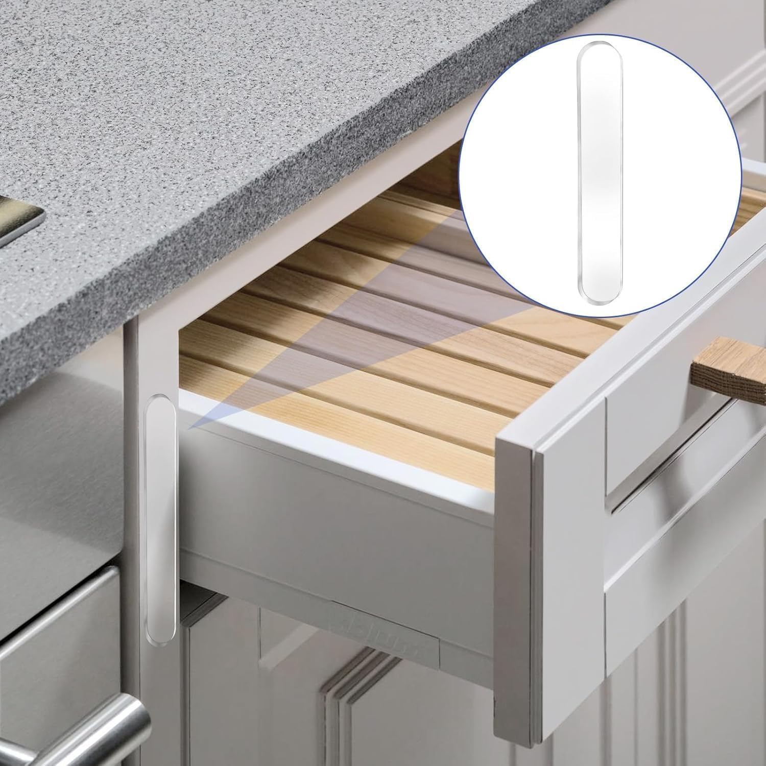 Self Adhesive Rubber Bumper:2.75 * 0.4 * 0.1Inch(L*W*T) 20Pcs,Cuttable Soft Cabinet Door Bumpers Clear, Door Slam Stopper and Preventer,Glass Table Top Anti Slip Pads.