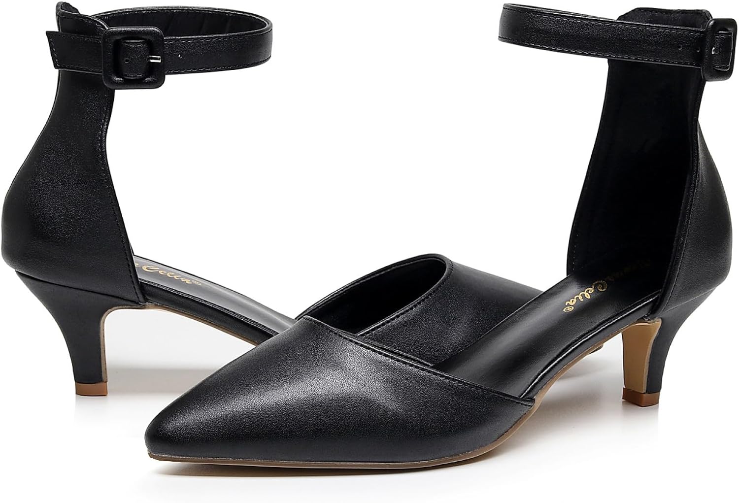 VenusCelia Women's Easy Going Strap Pump Kitten Heel Shoe - Image 5