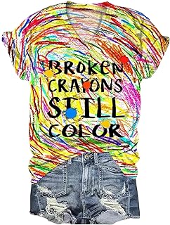 Funny V Neck T Shirt Women Mental Health Awareness Shirt Cute Letter Print Short Sleeve Shirt Tops