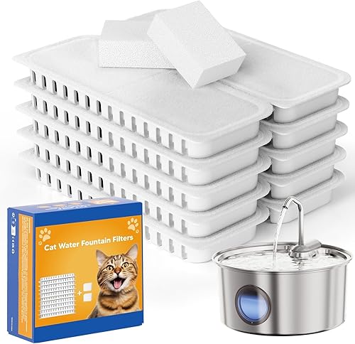 Vista 10 de Cat Water Fountain Stainless Steel - 108oz/3.2L Automatic Cat Water Fountain for Drinking with 3 Pcs Filters, Metal Pet Water Fountain Water