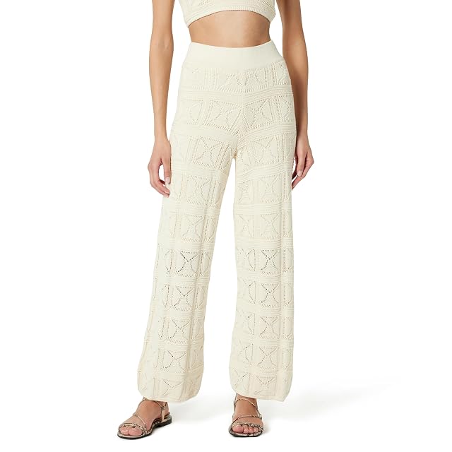 The Drop Womens Diza Pull-On Flare-Leg Crochet Pant