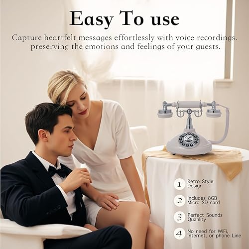 Miniatura 3 de Libro de invitados de audio, teléfono de boda, teléfono de audio, estilo vintage, mensaje de audio para graduación, fiesta de jubilación,