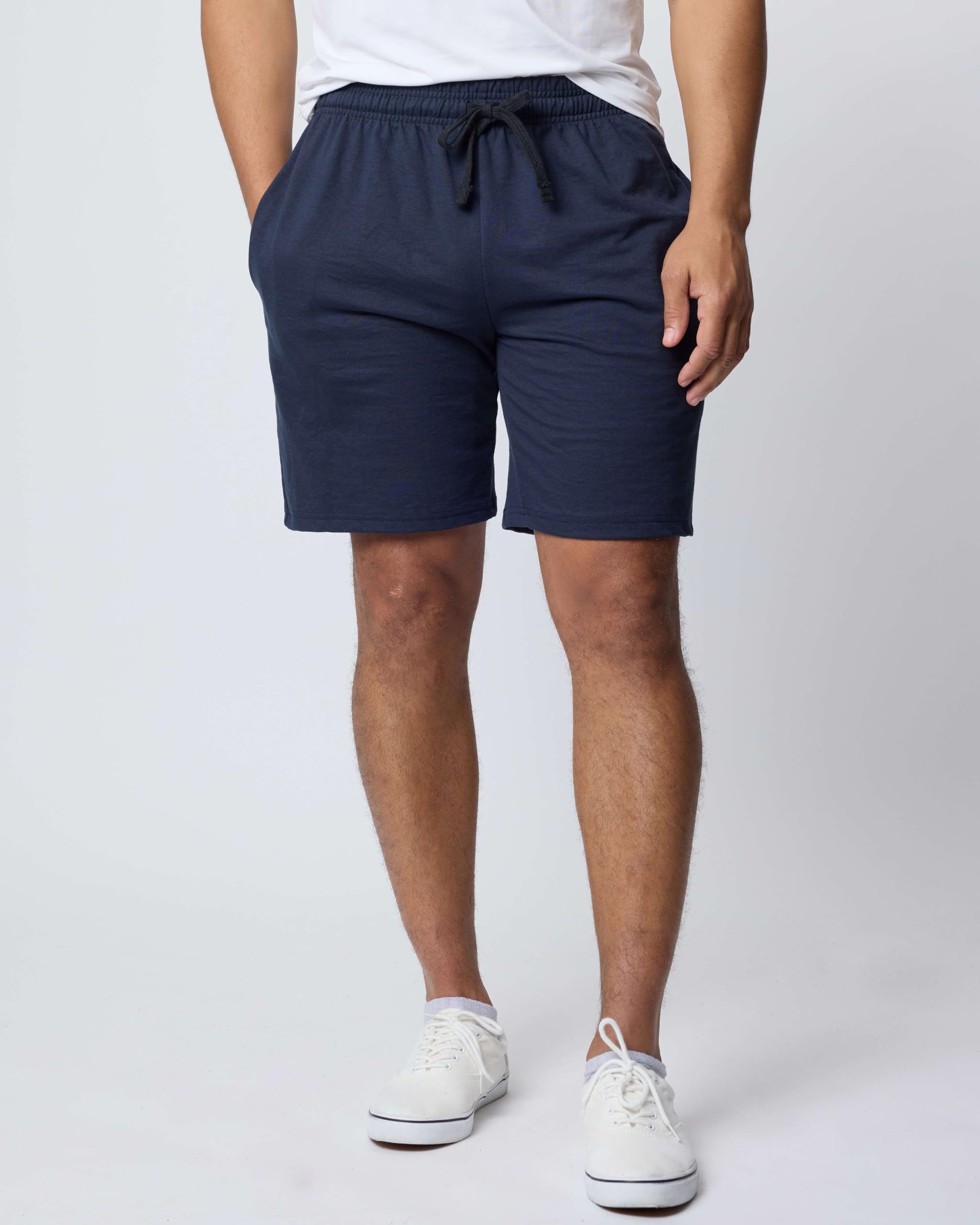 Real Essentials 3er-Pack: Herren-Sweatshorts aus Baumwolle, 22,9 cm, French Terry, lässige Lounge-Shorts mit Taschen (erhältlich in Big & Tall)