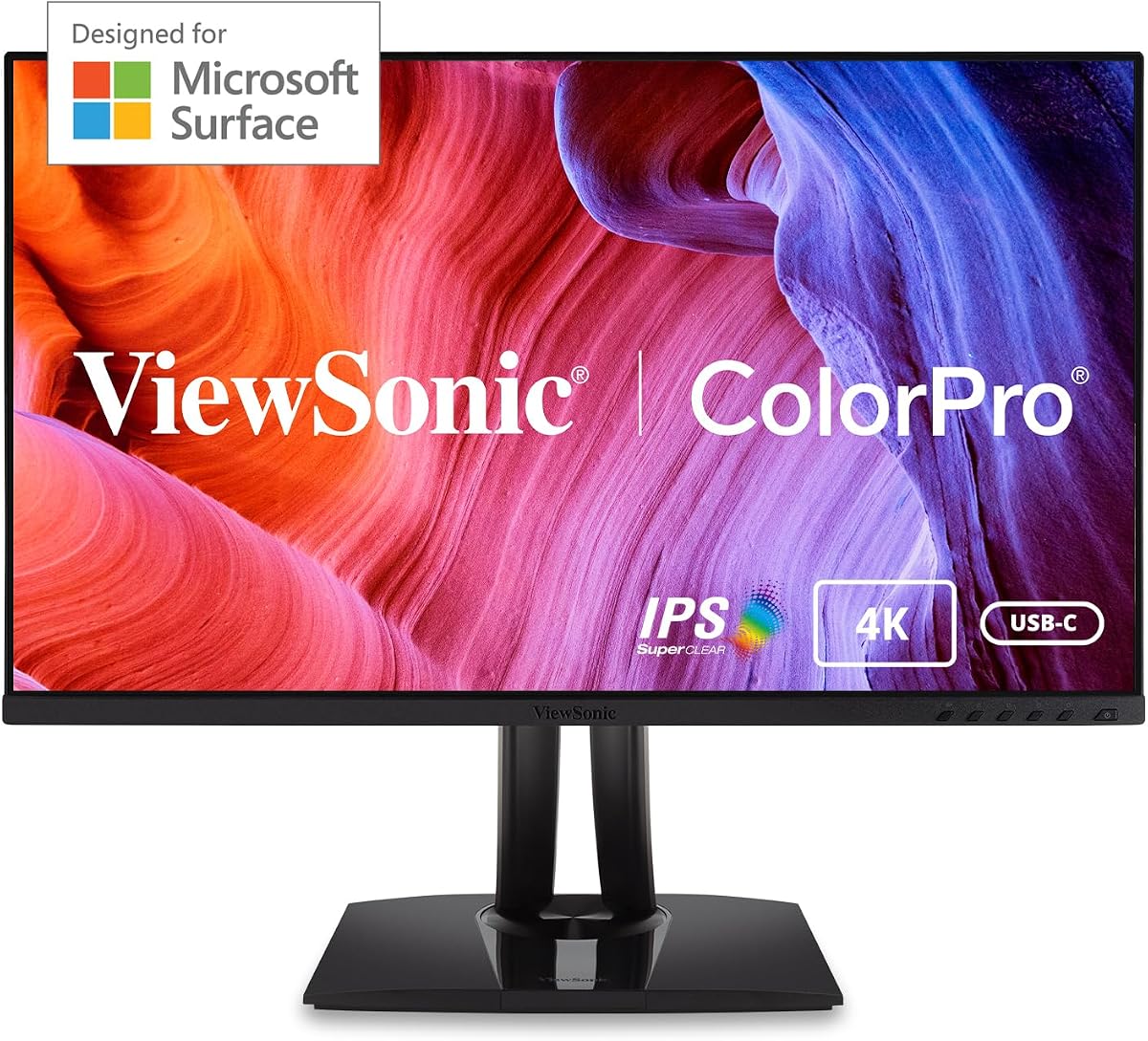 ViewSonic VP275-4K 27 Inch IPS 4K UHD Monitor Designed for Surface, 60W USB C, HDMI and DisplayPort (Renewed)