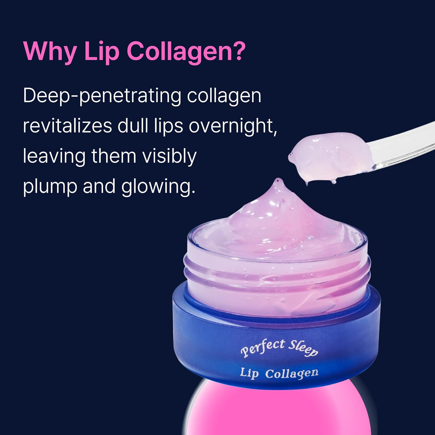 Perfect Sleep Lip Collagen 0.50fl.oz, Intensive Collagen Lip Sleeping Mask Infused with Peptides, Rice Protein & Willow Bark Extract for Overnight Plumping, Repairing & Smoothing, Korean Lip Treatment - Image 3