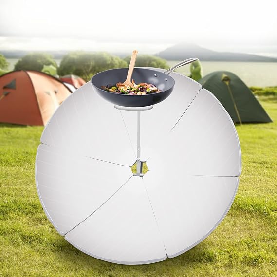 Portable Solar Cooker Sun Oven Camping Barbeque for Outdoor Camping Travel Carbon Steel Plate Solar Cooker Smoke Free Food Grade Solar Oven Focal Spot Temperature 800-1000C