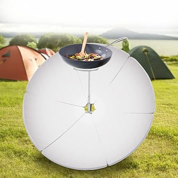 Concentrating Solar Cooker, Portable Multifunctional Solar Cooker, High Calorific Value, High Efficiency Parabolic Sun Oven, Outdoor Stove for Home, Garden, Yards, Camping BBQ Cooking