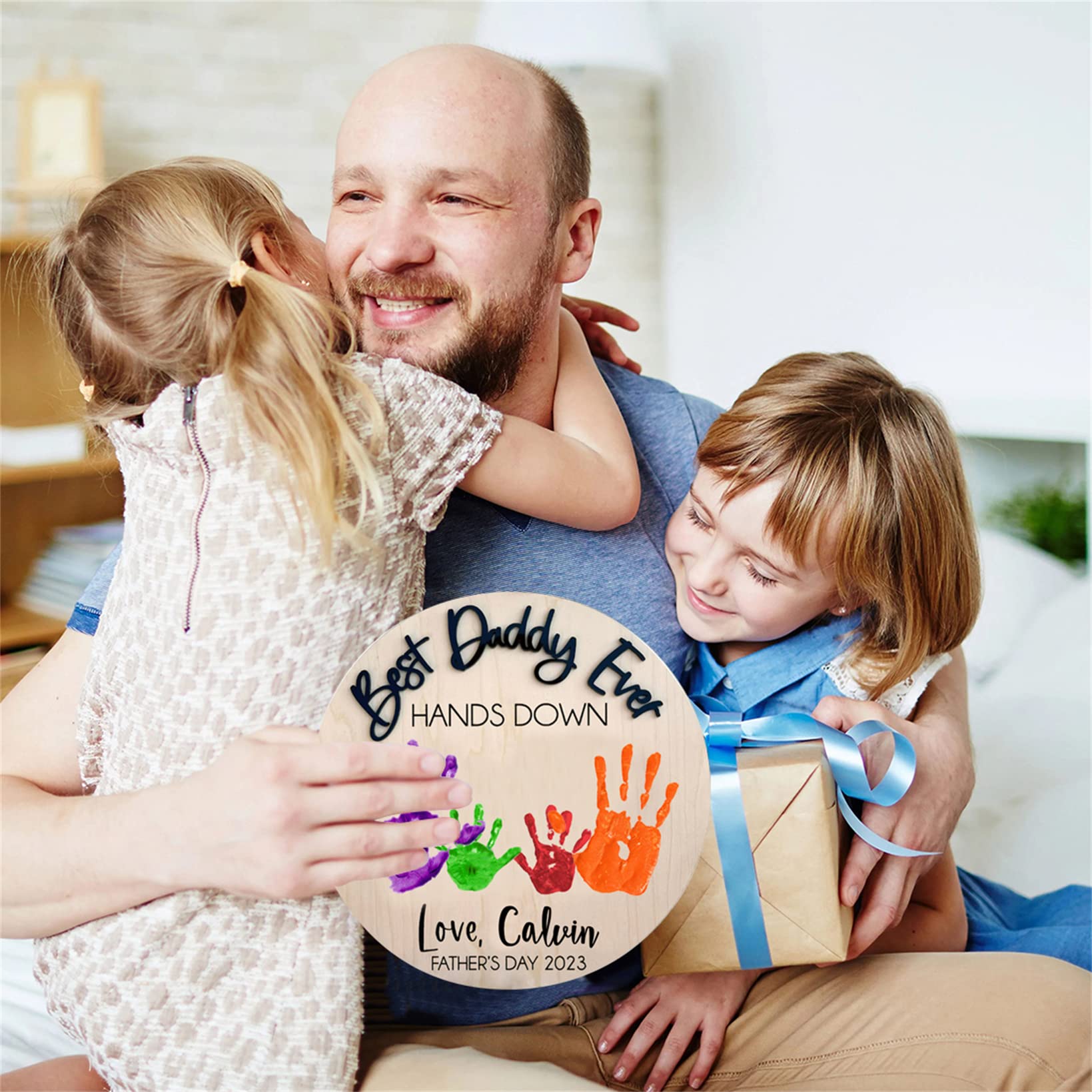 Trofeo impronta della mano, regalo per la festa del papà, per papà, dai bambini, il miglior papà di sempre, ricordo, stampabile, download immediato - Italia