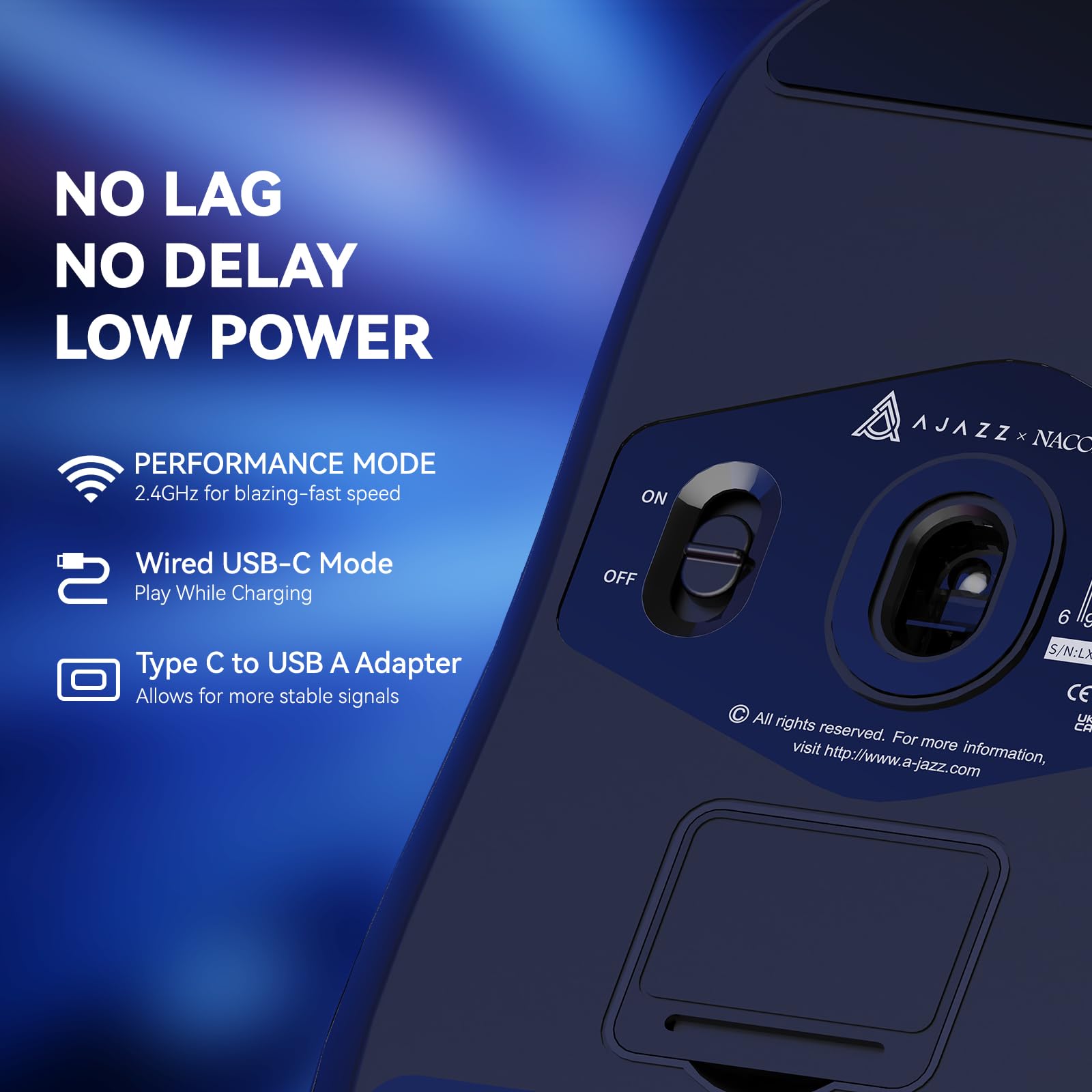 ATTACK SHARK AJAZZ AJ139PRO Ratón inalámbrico para Juegos 4K, Ultraligero (65g), Sensor PAW3395, 26000 dpi, 4KHz, 2,4 GHz/USB C con Cable, 6 Botones de Programa, batería de 700 h, PC/Mac - Negro