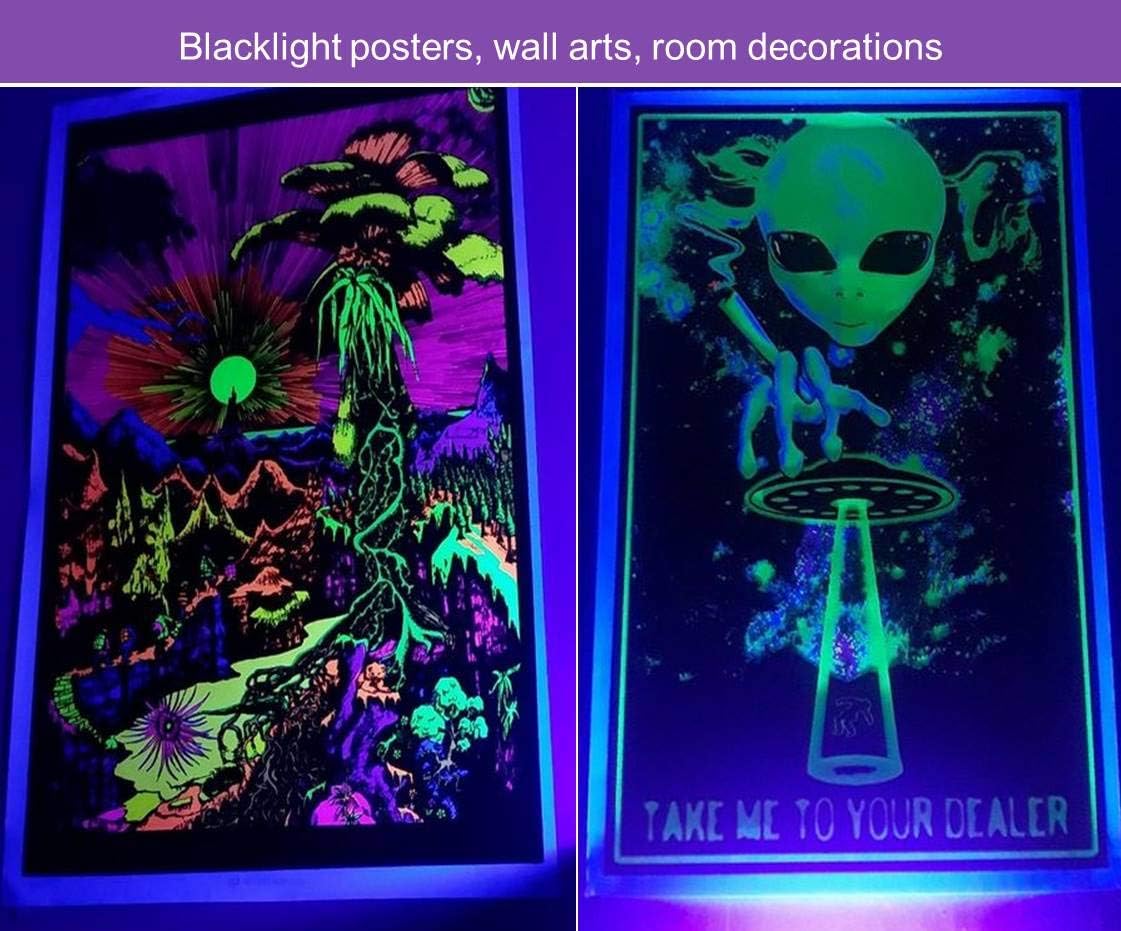 LED Black Light, 10W USB Compatible UV LED Blacklight Tube for Blacklight Bulb Replacement, Glow in the Dark, Halloween, Posters, Blacklight Parties, Fluorescent Glow