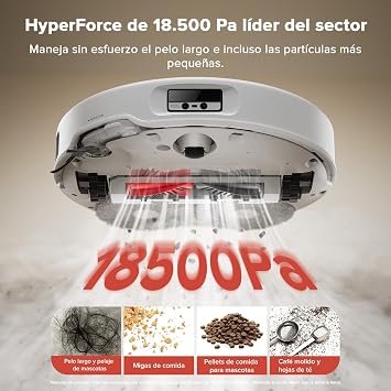 roborock Qrevo Curv Robot Aspirador y Fregasuelos Autovaciado, Sin enredos, AdaptiLift, HyperForce de 18500 Pa, Cepillo Principal DuoDivide, Cepillo Lateral en Arco FlexiArm, Agua a 75 °C, Blanco2
