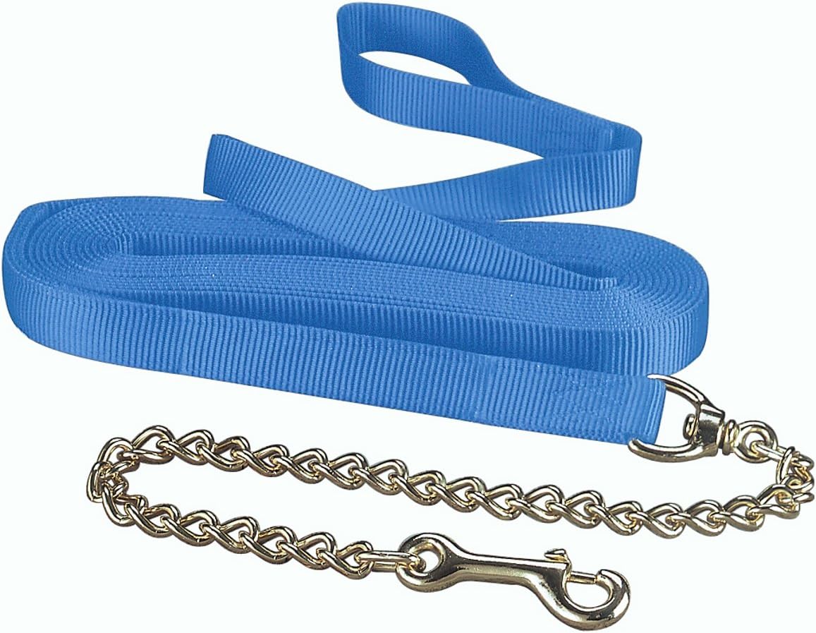 Hamilton Thick Nylon Horse Longe Line with Snap Chain, 24-Inch/26-Feet, Blue