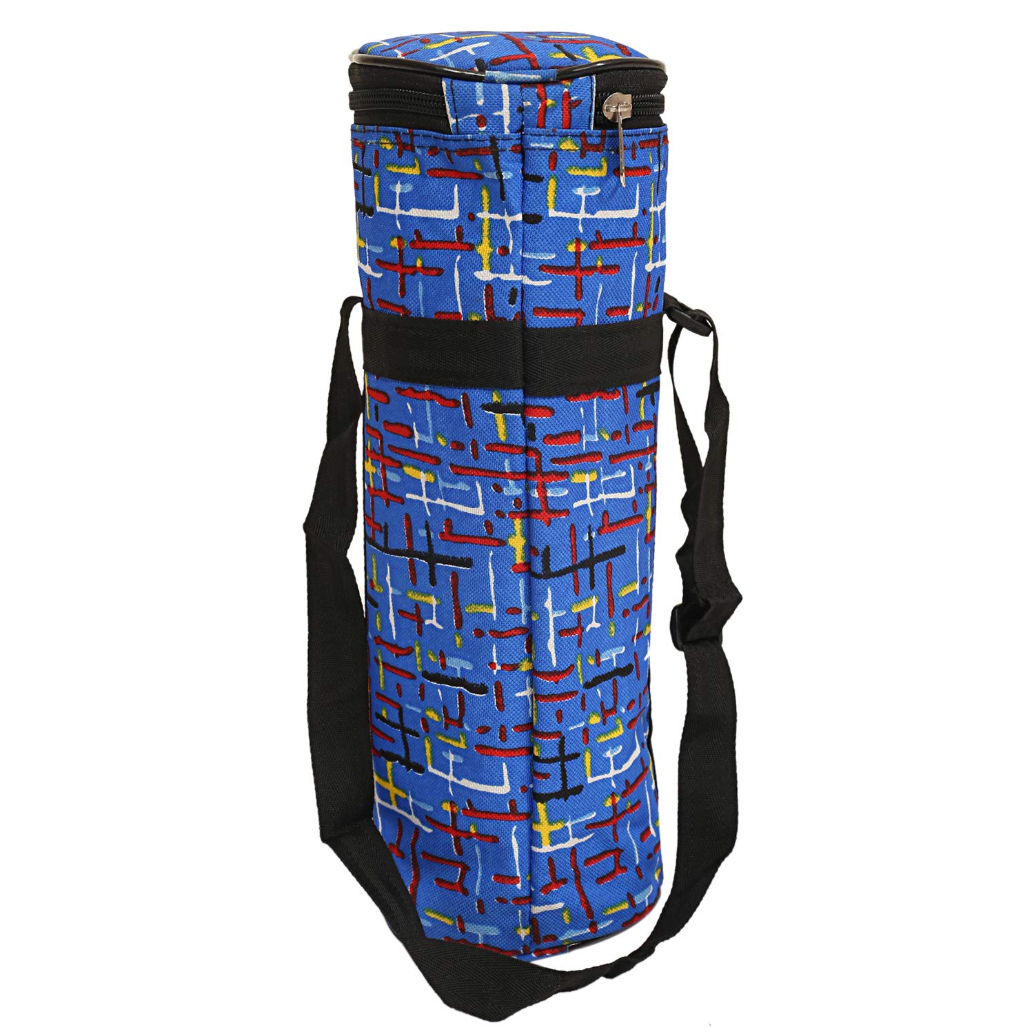 Kuber Industries Circle Design Canvas Water Bottle Cover, 2 litres, Blue