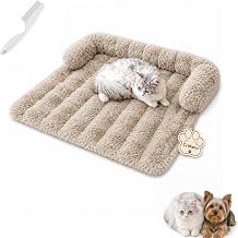 Large Plush Cat Mat for Sofa, Cozy Non Slip Bed for Cats & Small Dogs Brown, M23.631.5''
