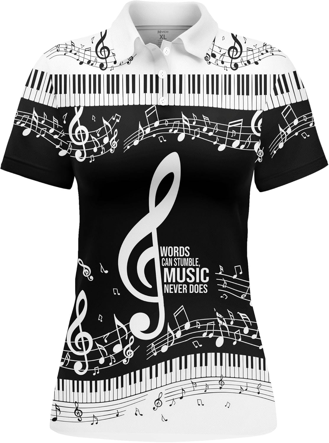 HIVICHI Funny Golf Shirts for Women Print Crazy Cute Novelty Short Sleeve Moisture Wicking Tennis Polo Shirt