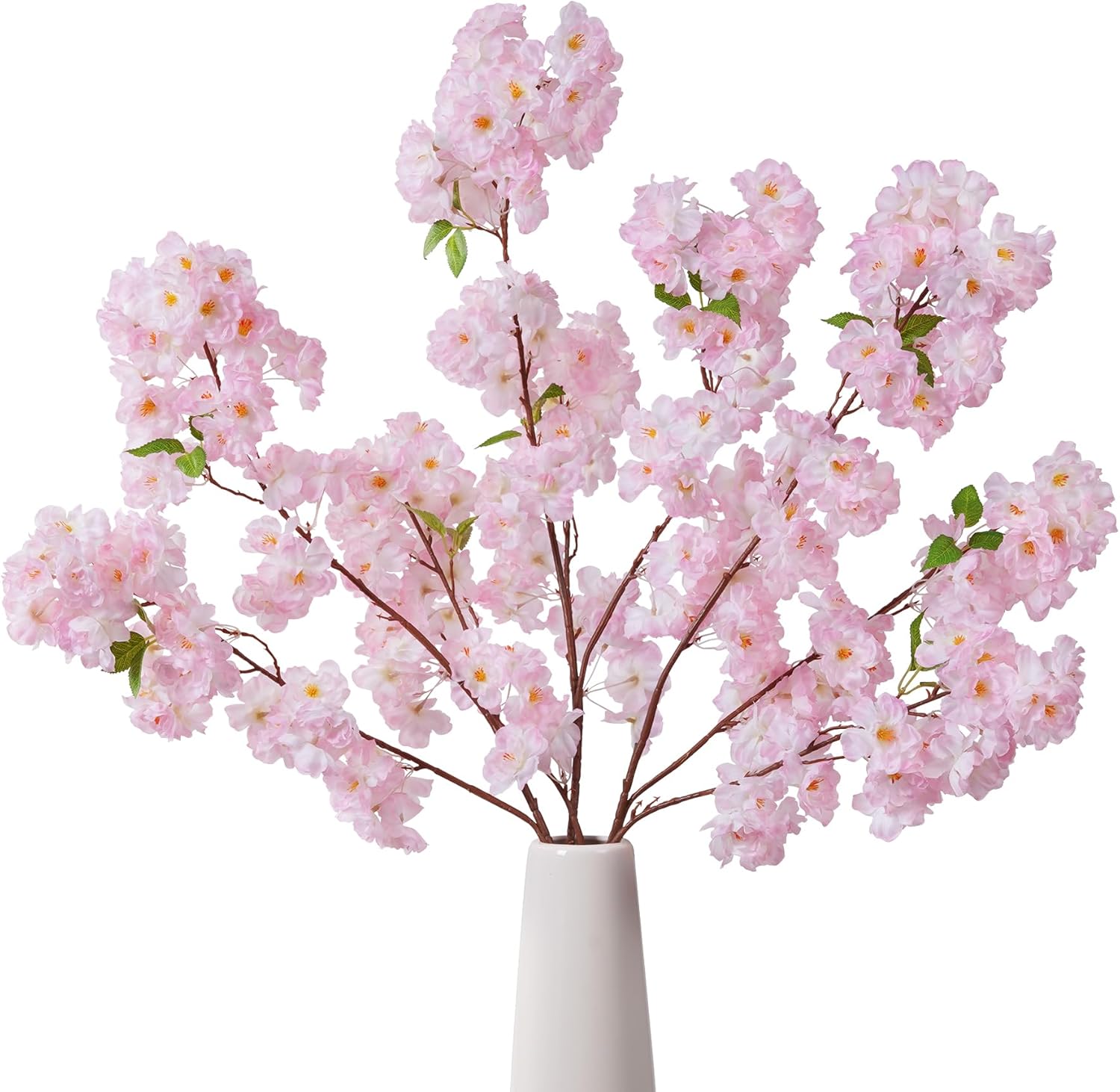 YOUNGLEAVES 3 Pcs Pink Artificial Cherry Blossom Branches, 40 Inch Realistic Faux Long Stems Cherry Blossom Flowers Vase Arrangements for Wedding, Table Centerpiece, Home Party, Kitchen Decor