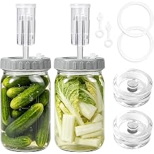 2 Pack Fermentation Jar Kit,32OZ Wide Mouth Mason Jar Fermentation Set