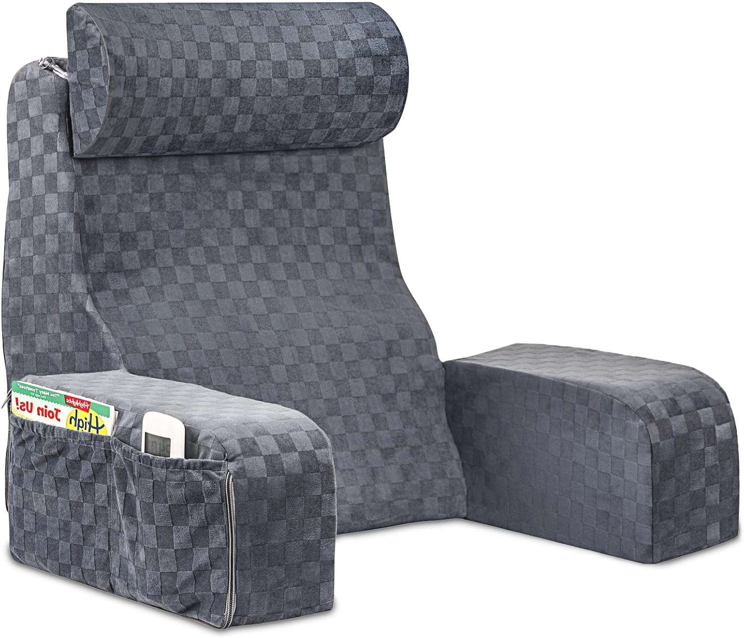 Vekkia Bed Pillow for Sitting Up in Bed, Back Support Reading Pillow