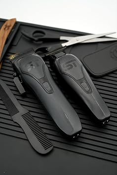 Supreme Trimmer Darkstar 72 Clipper & Trimmer Set with Magnetic Vector Motor | 180 Min Run Time, 9000 RPM Professional Hair Clipper & Beard Trimmer | Low Noise, DLC Blades | STC72 + ST700 (Black)