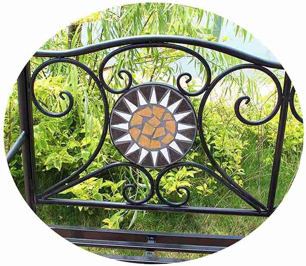 Terrace Park Bench Outdoor Bench, Weatherproof and Rusoof Cast Iron Garden Bench, 2-Seater Decorative Bench with Backrest and Armrests (Color : B (C)