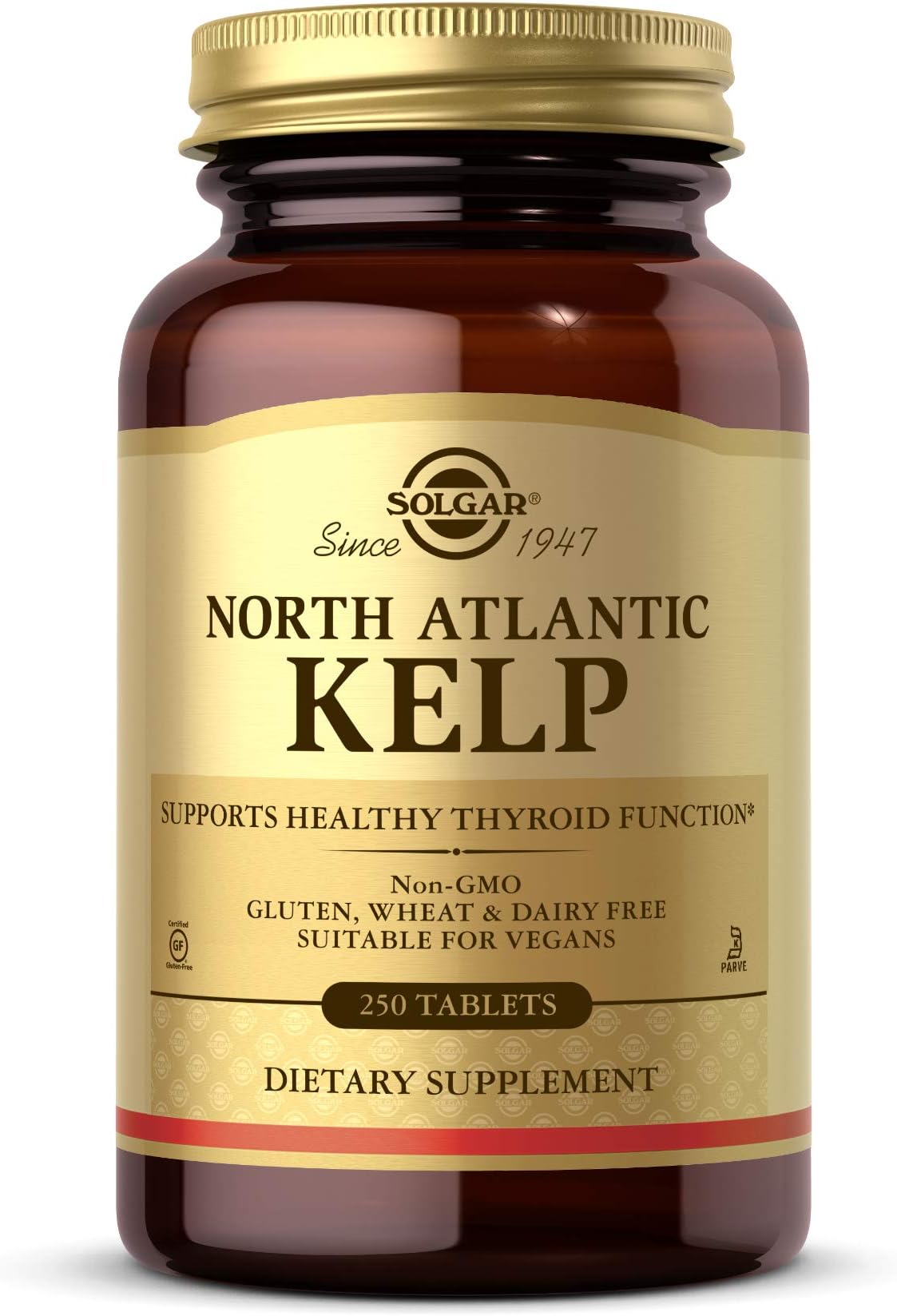 North Atlantic Kelp, 250 Tablets - Natural Source of Iodine - Supports Healthy Thyroid Function - Gluten Free, Dairy Free, Kosher - 250 Servings