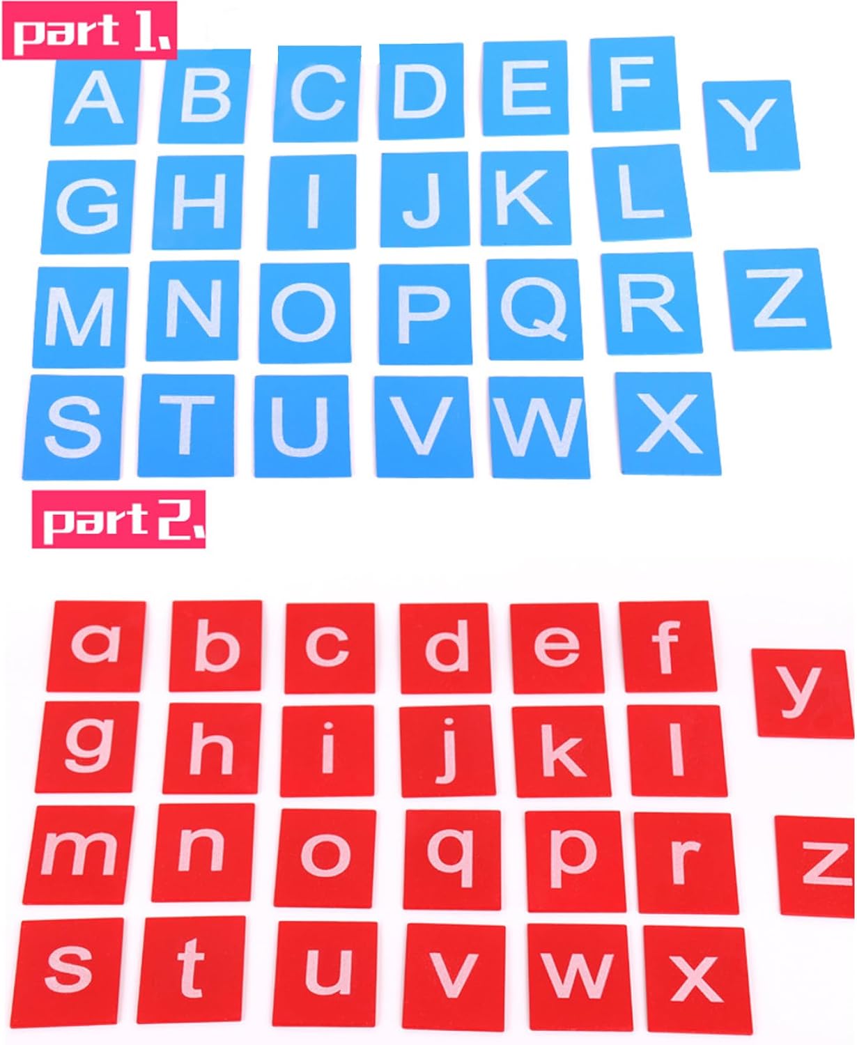 Alphabet Flash Cards, Lower and Capital Case Sandpaper Letters, Early Educational Montessori Letters, Wooden ABC Flash Cards with Boxes for Kids