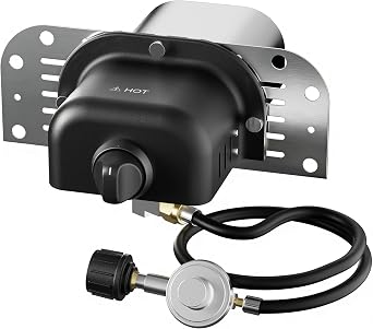 BIG HORN Propane Gas Burner for BIG HORN 16 Inch Pizza Oven, Gas Burner Attachment Includes Gas Regulator and Hose, Pizza Oven Accessories