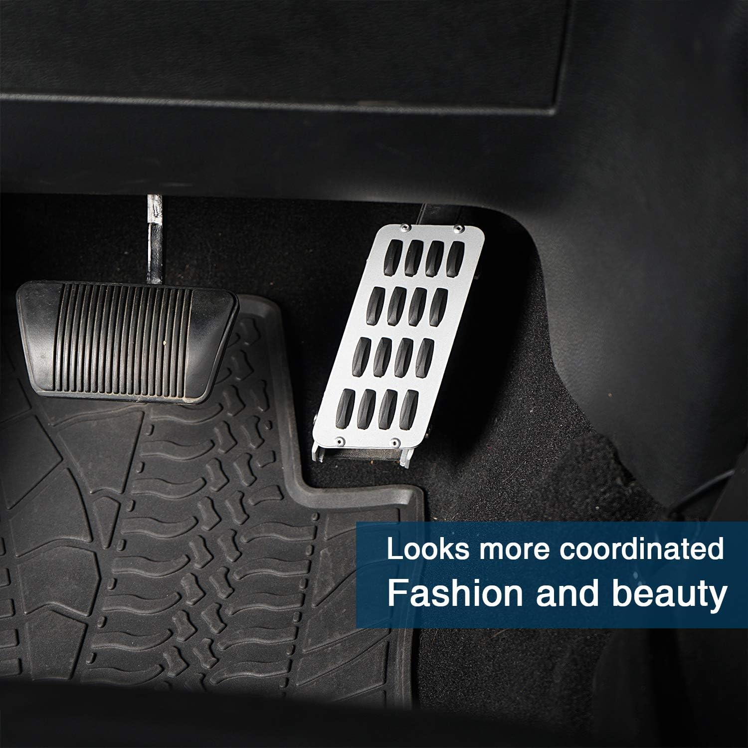 JK Wrangler Gas Pedal Extender Cover Short Driver Metal Accelerator Pad Heighten Adjustable for Jeep JK Wrangler & Unlimited 07-18