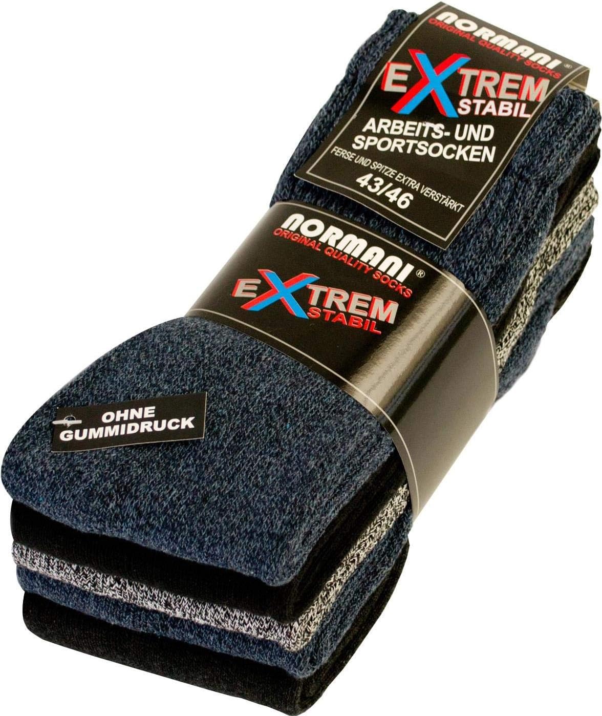 6 Paar Arbeits-/Wandersocken Mit Frotteesohle – Atmungsaktiv, Blasenreduzierend, Für Bau & Sport